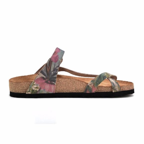 Goby Shoes - Genuine Leather Floral Flip-Flop - Picture 4 of 5